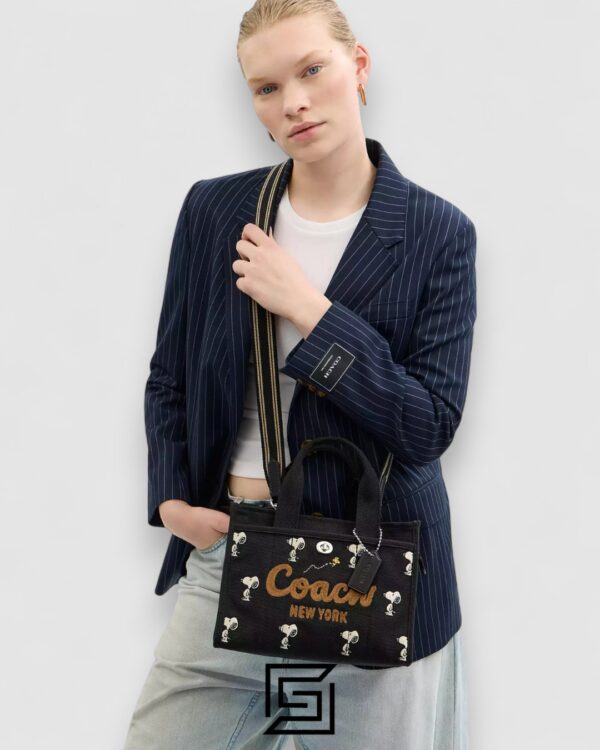 Coach X Peanuts Cargo Tote Bag 26 With Snoopy Print Black – Style No. CBF70