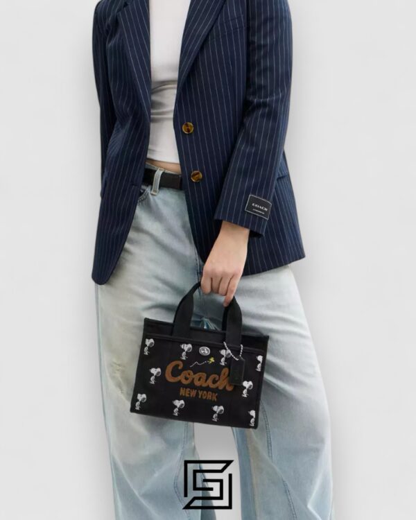 Coach X Peanuts Cargo Tote Bag 26 With Snoopy Print Black – Style No. CBF70
