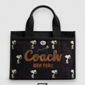 Coach X Peanuts Cargo Tote Bag 26 With Snoopy Print Black – Style No. CBF70 - Image 1