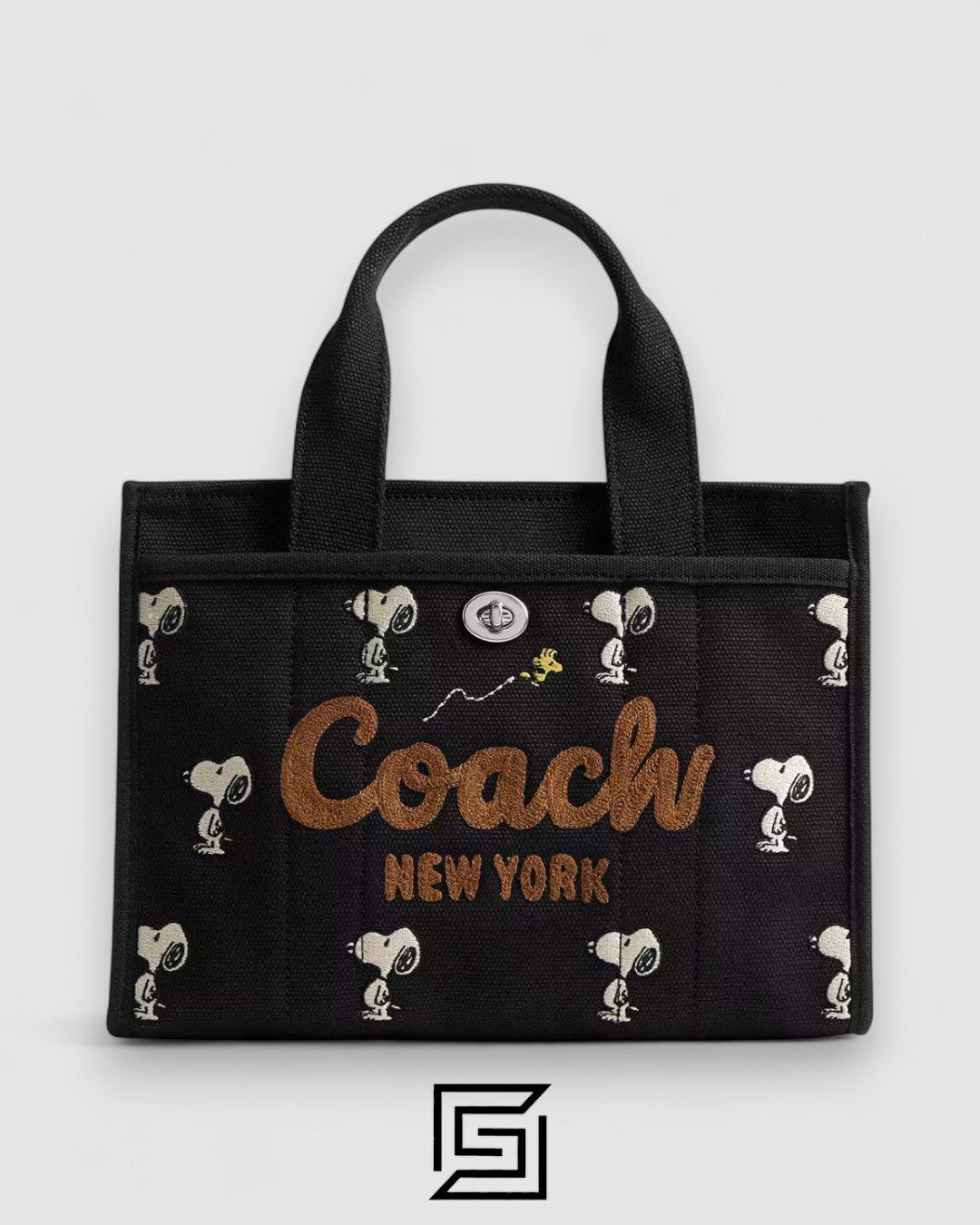 Coach X Peanuts Cargo Tote Bag 26 With Snoopy Print Black – Style No. CBF70 - Image 1