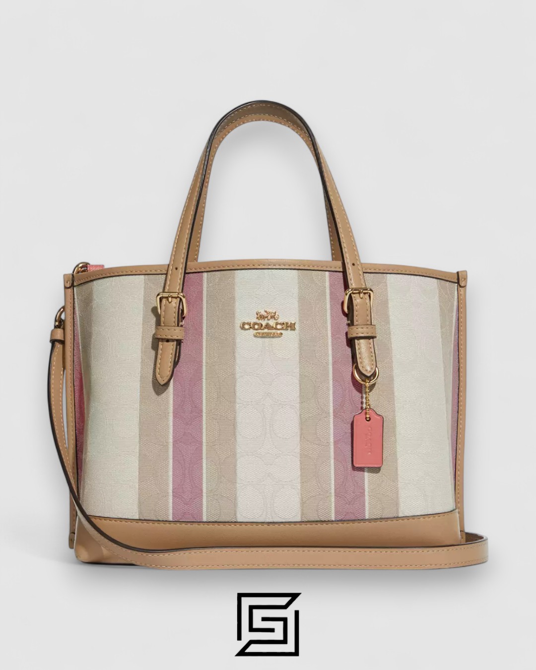 Coach Mollie Tote Bag 25 In Signature Jacquard With Stripes Style No. C8416 - Image 1