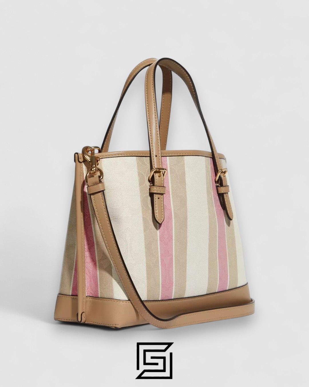 Coach Mollie Tote Bag 25 In Signature Jacquard With Stripes Style No. C8416 - Image 2