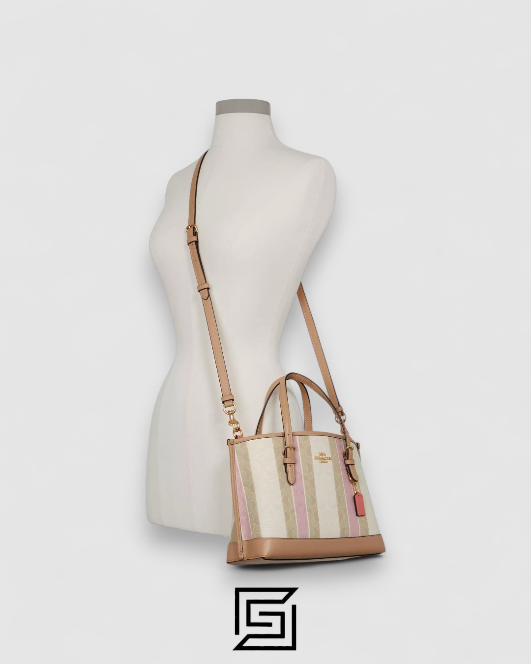 Coach Mollie Tote Bag 25 In Signature Jacquard With Stripes Style No. C8416 - Image 4