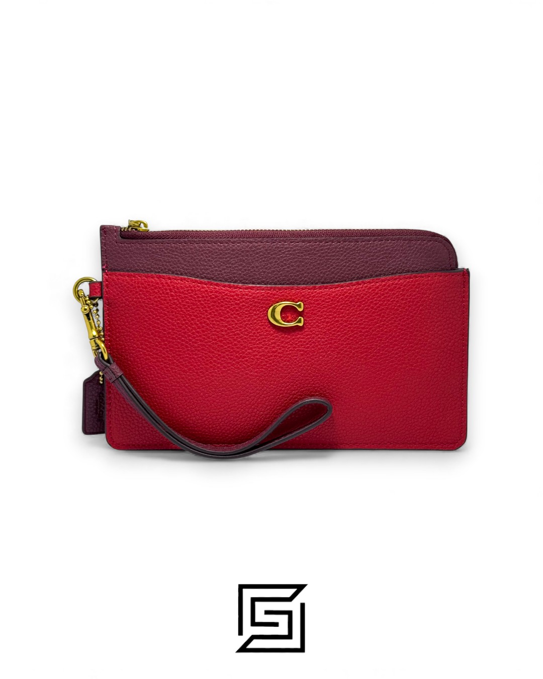 ⁦Coach L Zip Wristlet In Colorblock Red Style No. C8569⁩ - الصورة ⁦1⁩