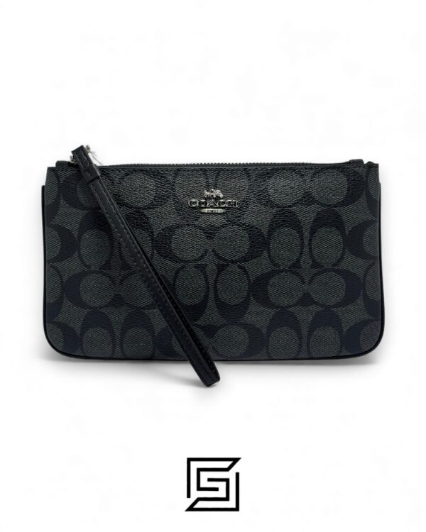 Coach Large Wristlet In Signature CanvasGrey Style No. F58695