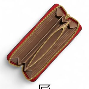 ⁦Long Zip Around Wallet With Heart Cherry Print Style No. CF406⁩ - الصورة ⁦2⁩