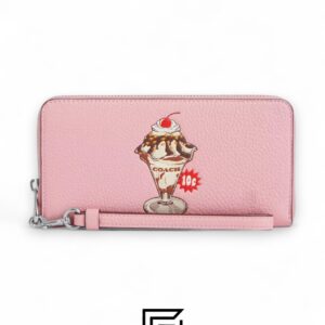 ⁦Coach Long Zip Around Wallet with Sundae Graphic Cherry Style No. CU380⁩ - الصورة ⁦1⁩