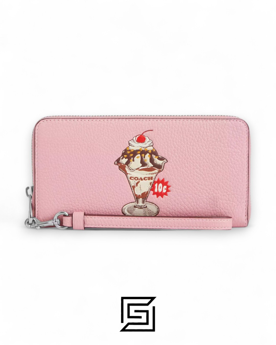 ⁦Coach Long Zip Around Wallet with Sundae Graphic Cherry Style No. CU380⁩ - الصورة ⁦1⁩
