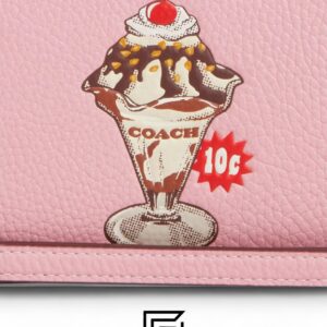 ⁦Coach Long Zip Around Wallet with Sundae Graphic Cherry Style No. CU380⁩ - الصورة ⁦3⁩