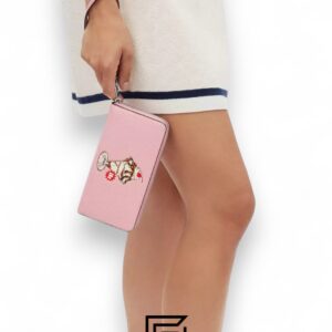 ⁦Coach Long Zip Around Wallet with Sundae Graphic Cherry Style No. CU380⁩ - الصورة ⁦4⁩