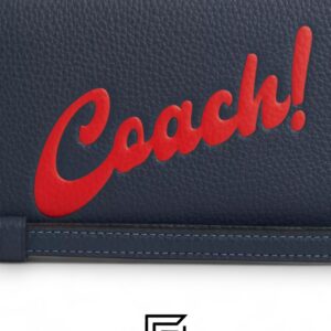 ⁦Coach Long Zip Around Wallet with Coach Graphic Blue Style No. CU381⁩ - الصورة ⁦3⁩