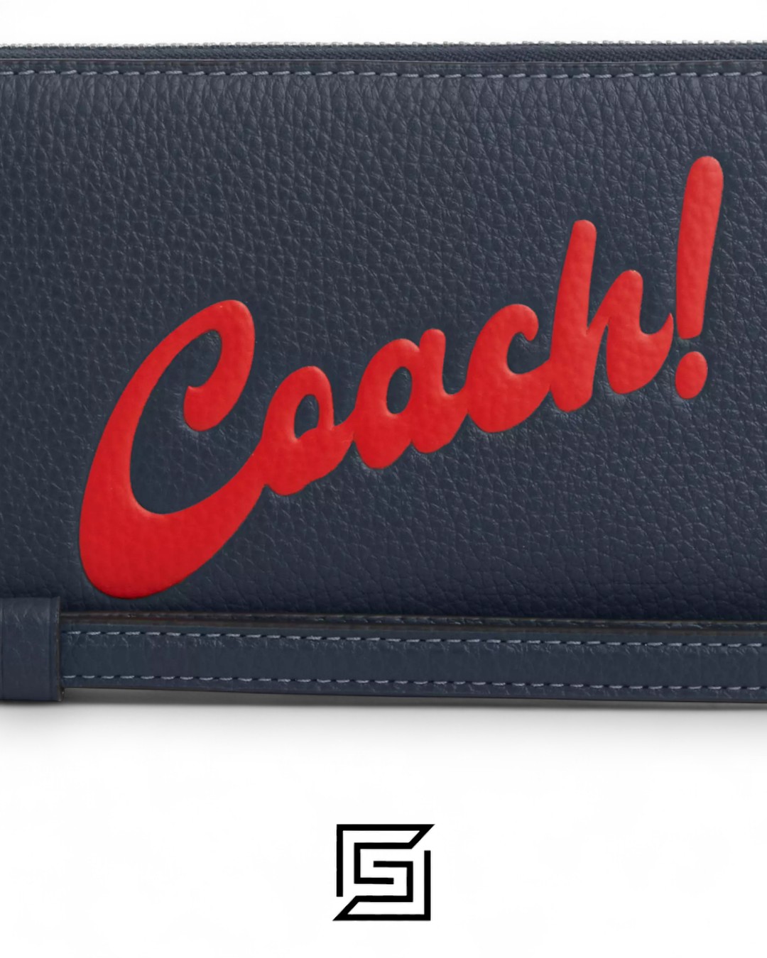 ⁦Coach Long Zip Around Wallet with Coach Graphic Blue Style No. CU381⁩ - الصورة ⁦3⁩