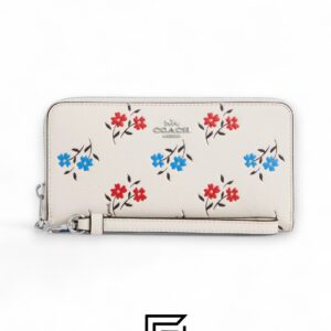 ⁦Coach Long Zip Around Wallet in Floral Print White Style No. CT919⁩ - الصورة ⁦1⁩