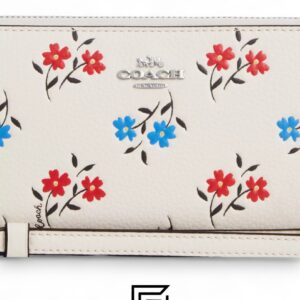 ⁦Coach Long Zip Around Wallet in Floral Print White Style No. CT919⁩ - الصورة ⁦2⁩