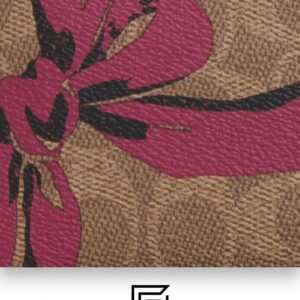 ⁦Coach Outlet Long Zip Around Wallet In Signature Canvas With Bow Print – PinkStyle No. CZ326⁩ - الصورة ⁦2⁩