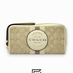 Coach Dempsey Large Phone Wallet In Signature Jacquard With Stripe And Coach Patch Khaki Style No. C9073 - Image 1