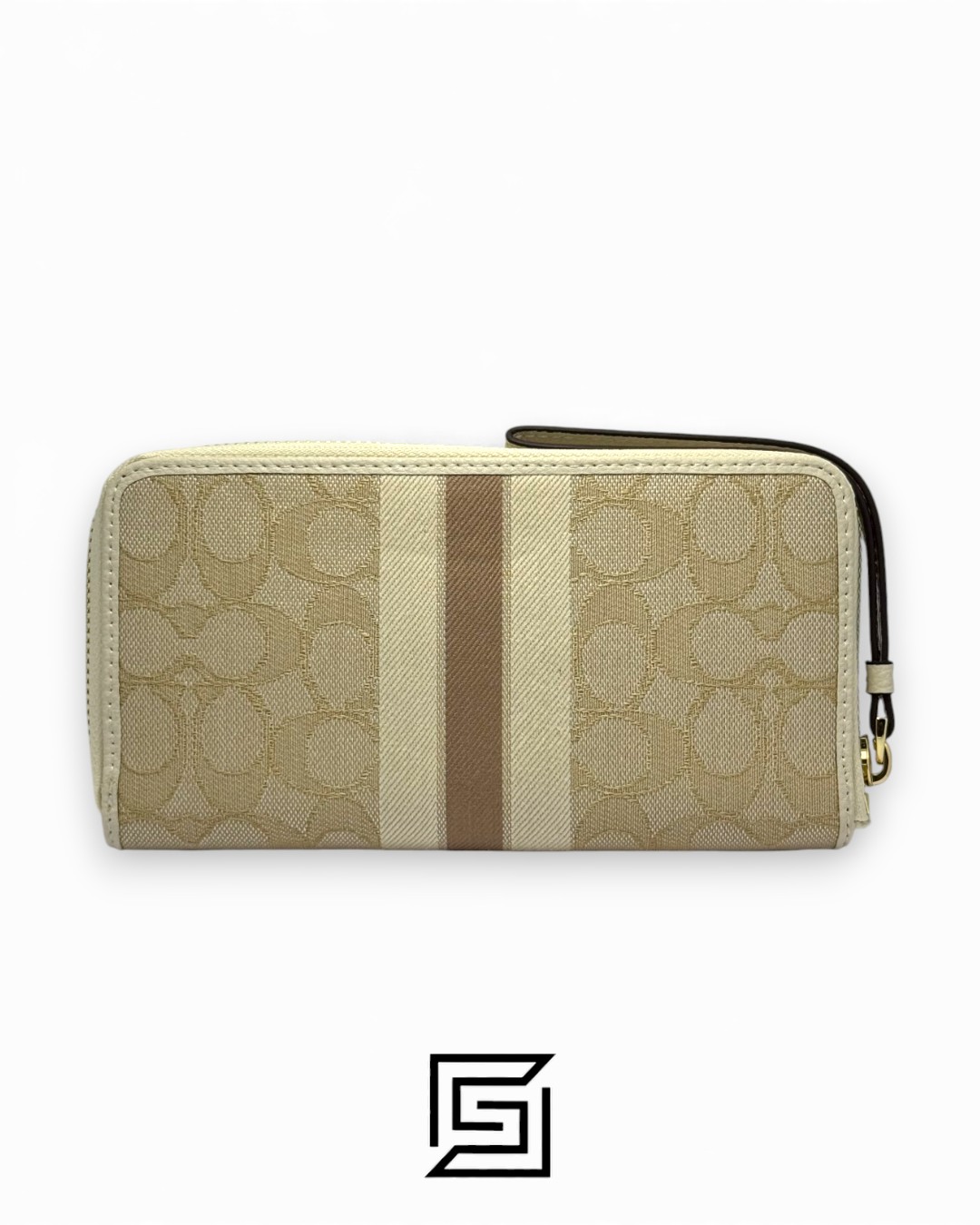 Coach Dempsey Large Phone Wallet In Signature Jacquard With Stripe And Coach Patch Khaki Style No. C9073 - Image 2