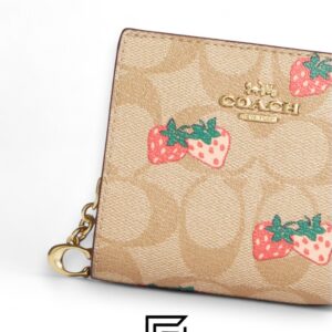Coach Snap Wallet In Signature Canvas With Strawberry Print Style No. CB605 - Image 4