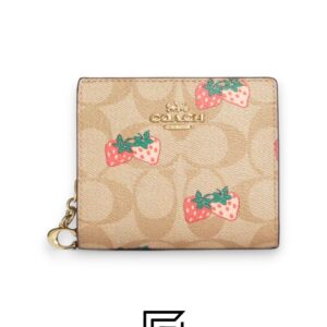 Coach Snap Wallet In Signature Canvas With Strawberry Print Style No. CB605 - Image 1