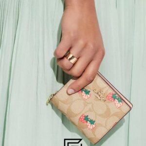 Coach Snap Wallet In Signature Canvas With Strawberry Print Style No. CB605 - Image 5