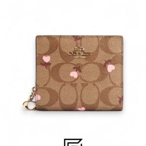 Coach Snap Wallet In Signature Canvas With Heart Floral Print Style No. C2867 - Image 1