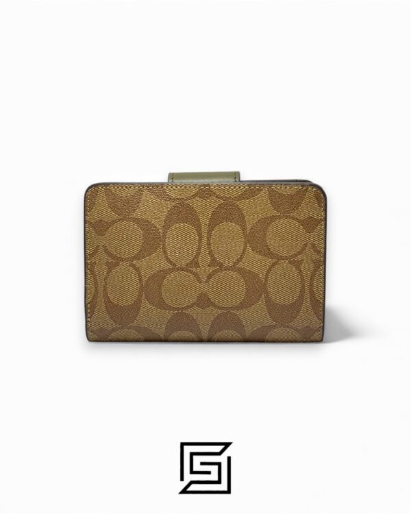 Coach Medium Corner Zip Wallet In Signature Canvas Green Style No. C0082