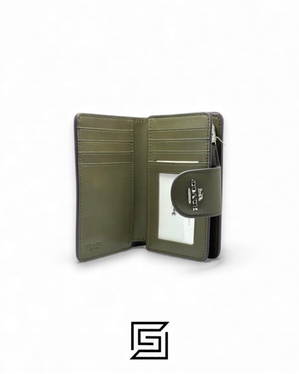 Coach Medium Corner Zip Wallet In Signature Canvas Green Style No. C0082