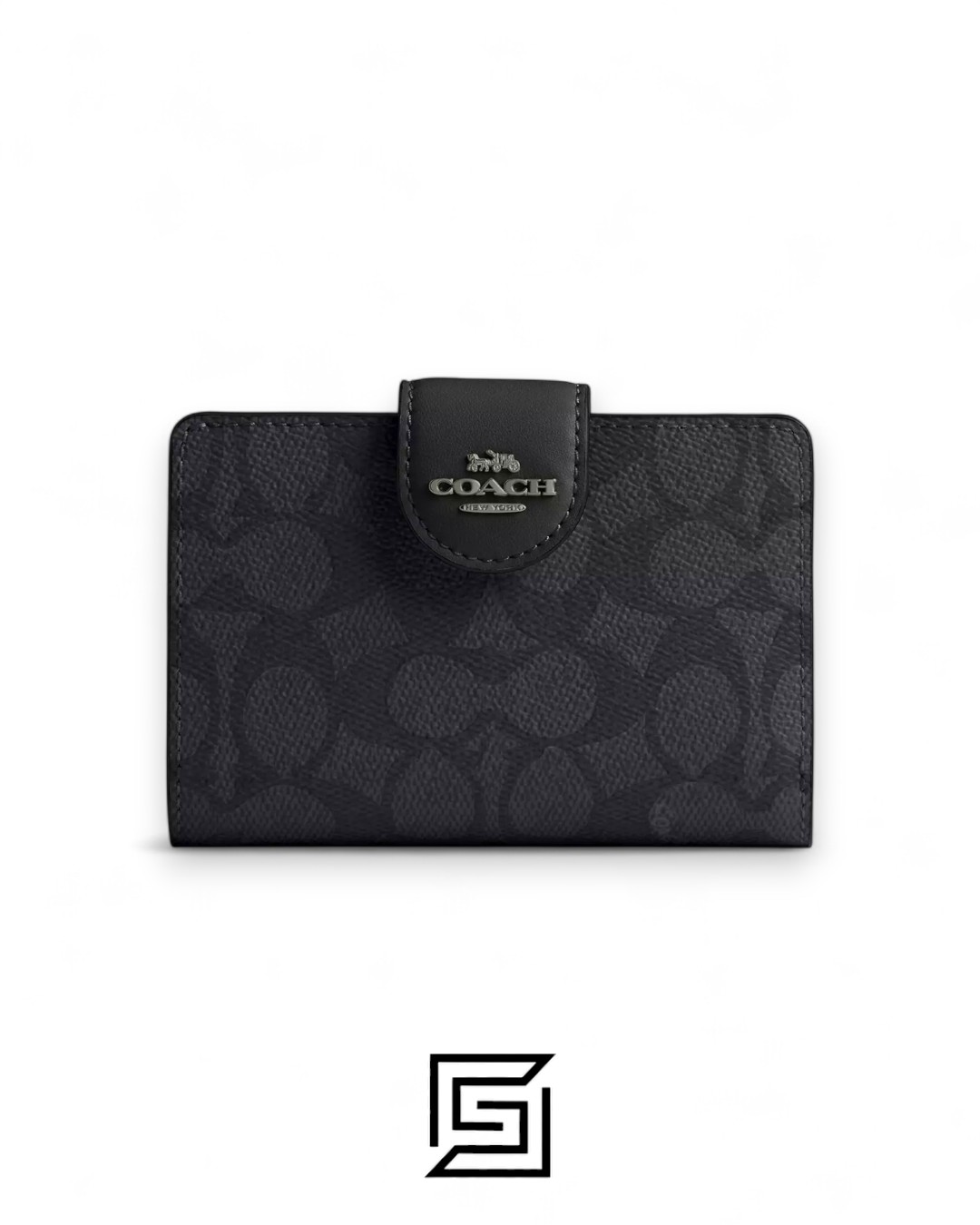 Coach Medium Corner Zip Wallet In Signature Canvas Grey Style No. C0082 - Image 1