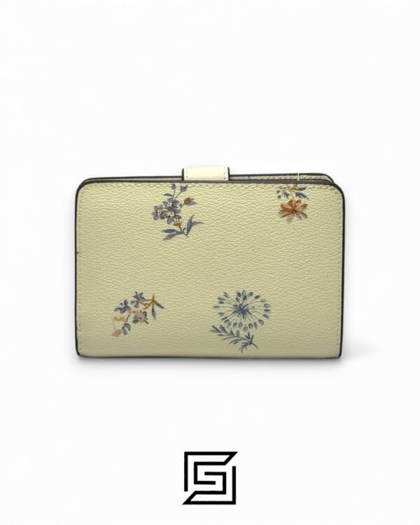 Coach Medium Corner Zip Wallet With Dandelion Floral Print White Style No. 2885