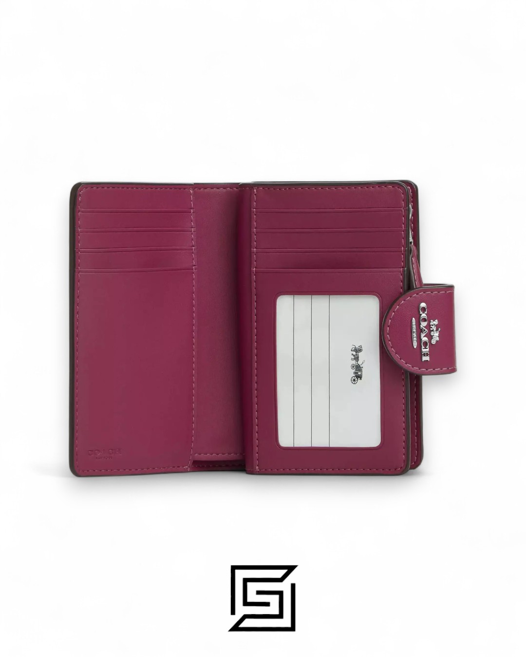 Coach Medium Corner Zip Wallet In Signature Canvas With Bow Print Pink Style No. CZ340 - Image 2