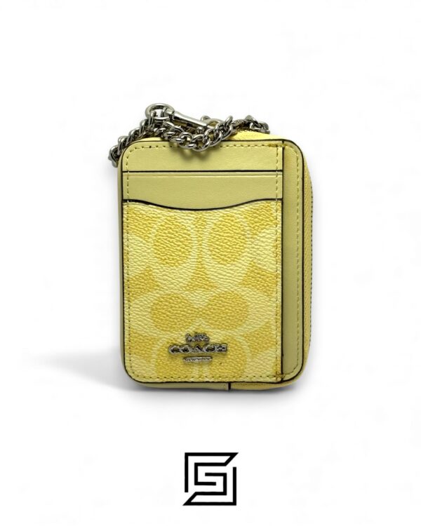 Coach Zip Card Case In Signature Canvas Khaki Style No. CW883