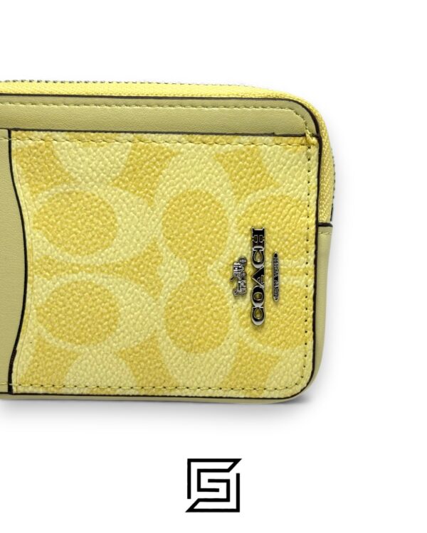 Coach Zip Card Case In Signature Canvas Khaki Style No. CW883
