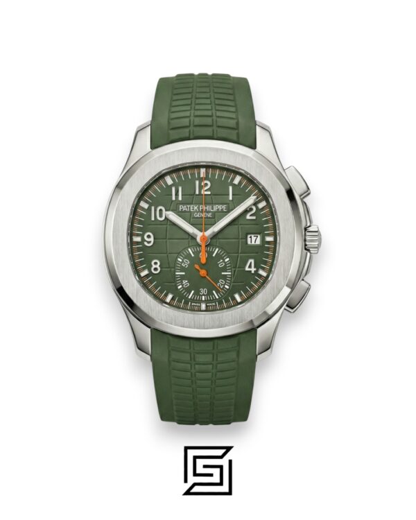 Patek Philippe Aquanaut Chronograph – Green Dial × Green Rubber Strap – Japanese Automatic Orange Second Hand