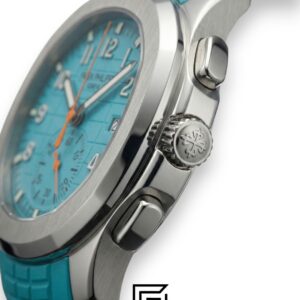 Patek Philippe Aquanaut – Turquoise Dial × Turquoise Rubber Strap – Japanese Automatic Chronograph - Image 3