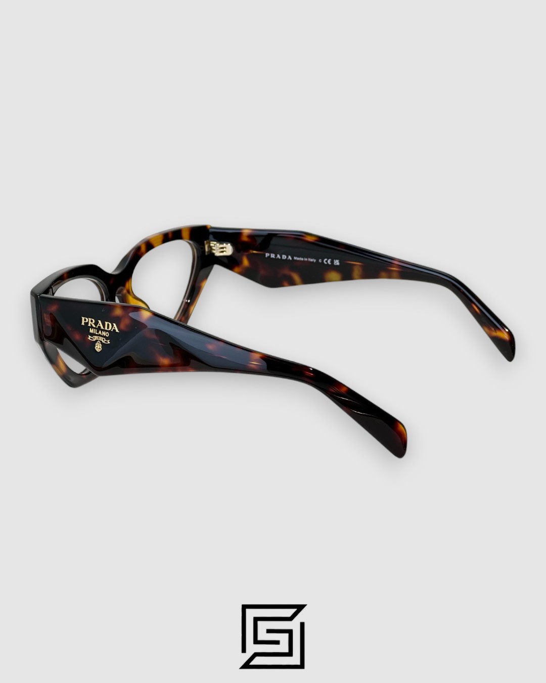 ⁦Prada VPR C07 Tiger Brown Frame Cat-Eye Optical Glasses⁩ - الصورة ⁦2⁩