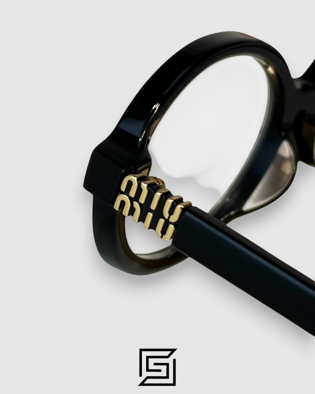 Miu Miu SMU04Z Black Frame Gold LogoOptical Glasses - Image 6
