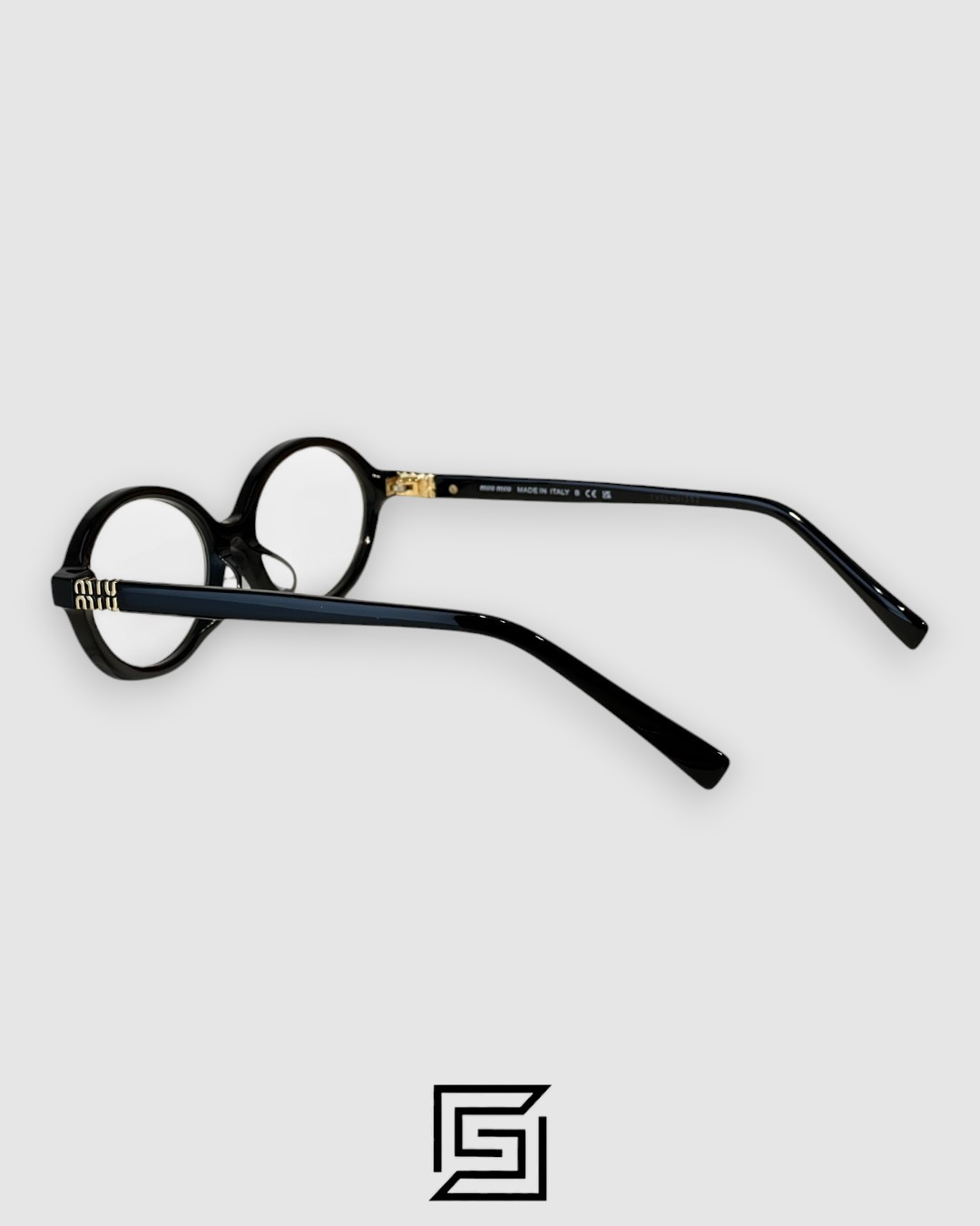 Miu Miu SMU04Z Black Frame Gold LogoOptical Glasses - Image 3