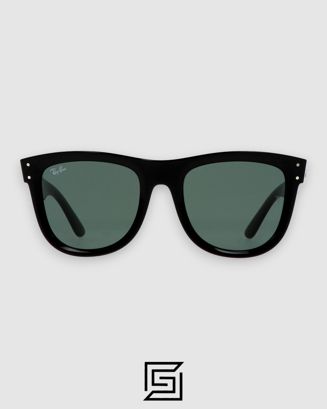 Ray-Ban RB0501 Boyfriend Reverse Black Frame with Olive G15 Lenses - Image 2