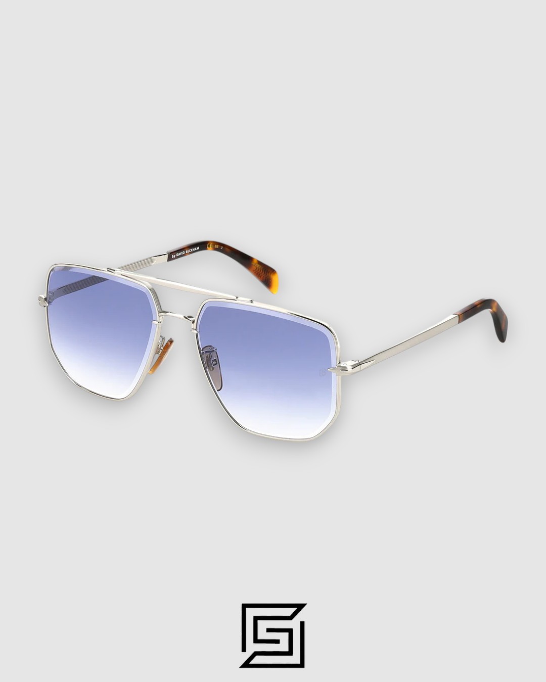 DB7001 Silver Frame With Blue Lenses