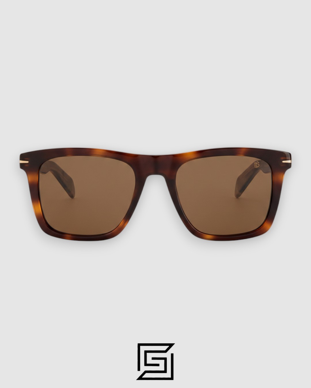 David Beckham DB7000 Tiger Brown Frame With Brown Lenses and Metal Gold Arm - Image 2
