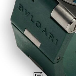 Bvlgari Aluminium Chronograph White Dial Green Band Men’s Watch - Image 4