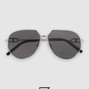 Dior CD LINK A1U Silver Frame Black Lenses - Image 2