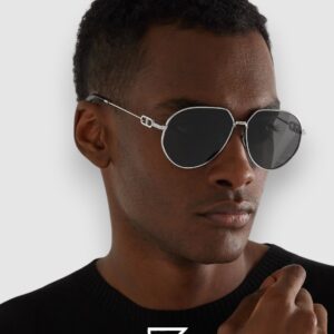 Dior CD LINK A1U Silver Frame Black Lenses - Image 4