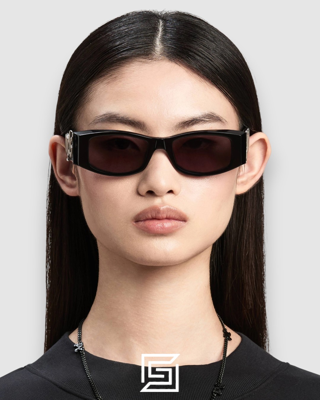 ⁦Palm Angels PERI001 Black Frame With Black Lenses⁩ - الصورة ⁦3⁩