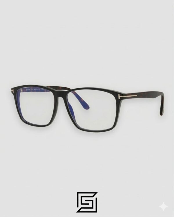 Tom Ford FT5959 Black Frame Brown Arm Silver Logo