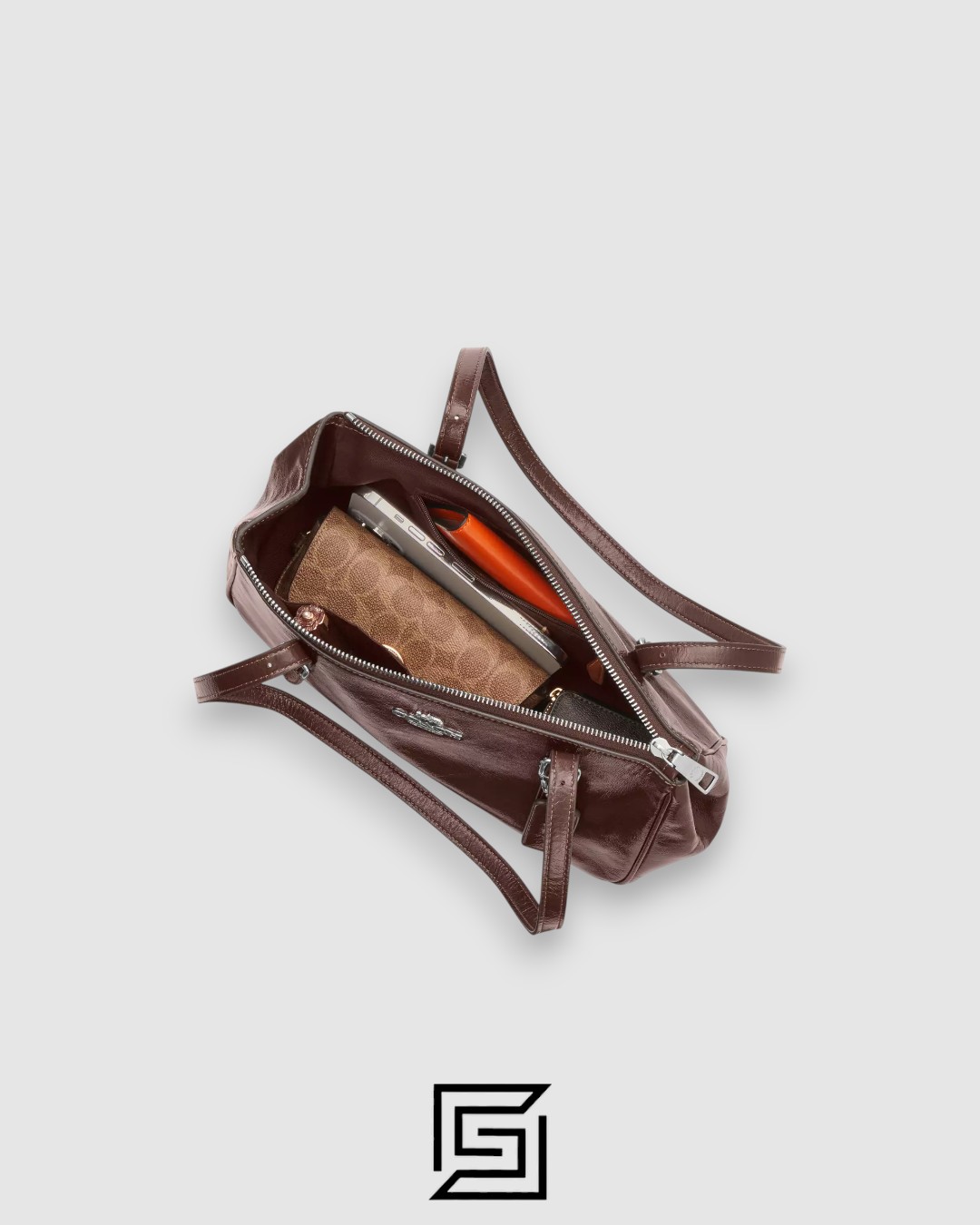 ⁦Coach Asher Shoulder Bag Brown Style Number CBJ05⁩ - الصورة ⁦3⁩