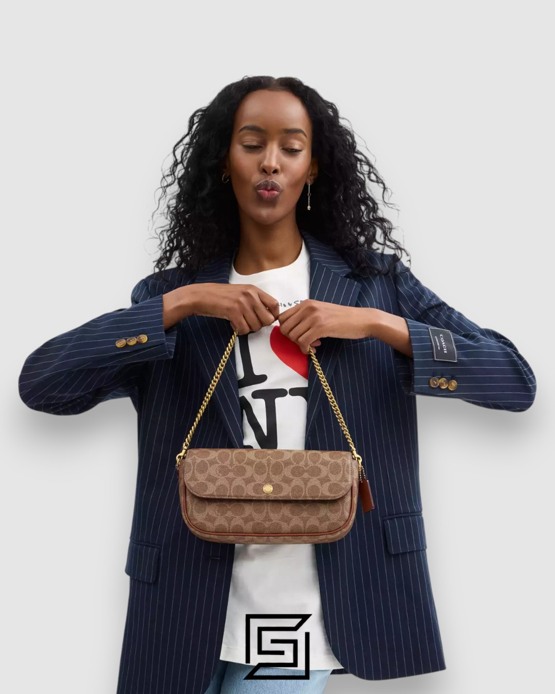 ⁦Brook Flap Chain Bag In Signature Canvas CAN91⁩ - الصورة ⁦7⁩