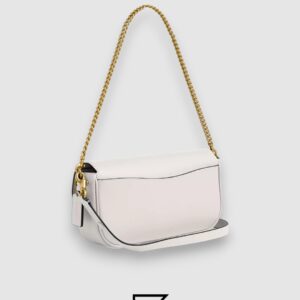 ⁦Coach Brook Flap Chain Bag White Style CAN90⁩ - الصورة ⁦3⁩