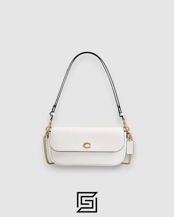 Coach Brook Flap Chain Bag White