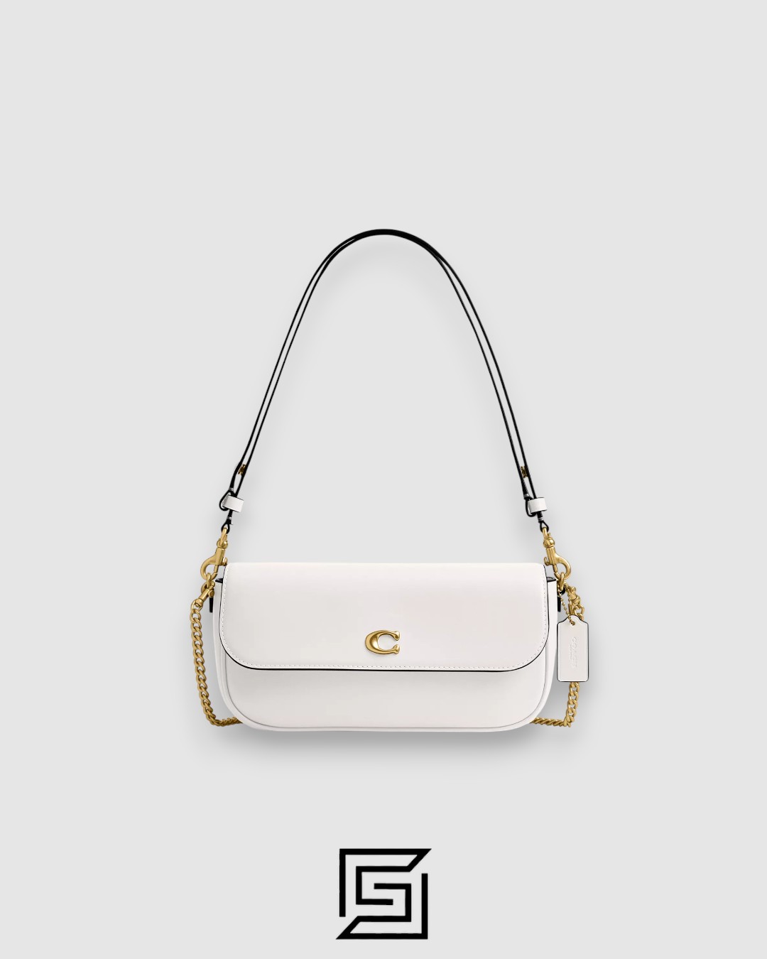 Coach Brook Flap Chain Bag White